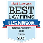 A badge that says best law firms.