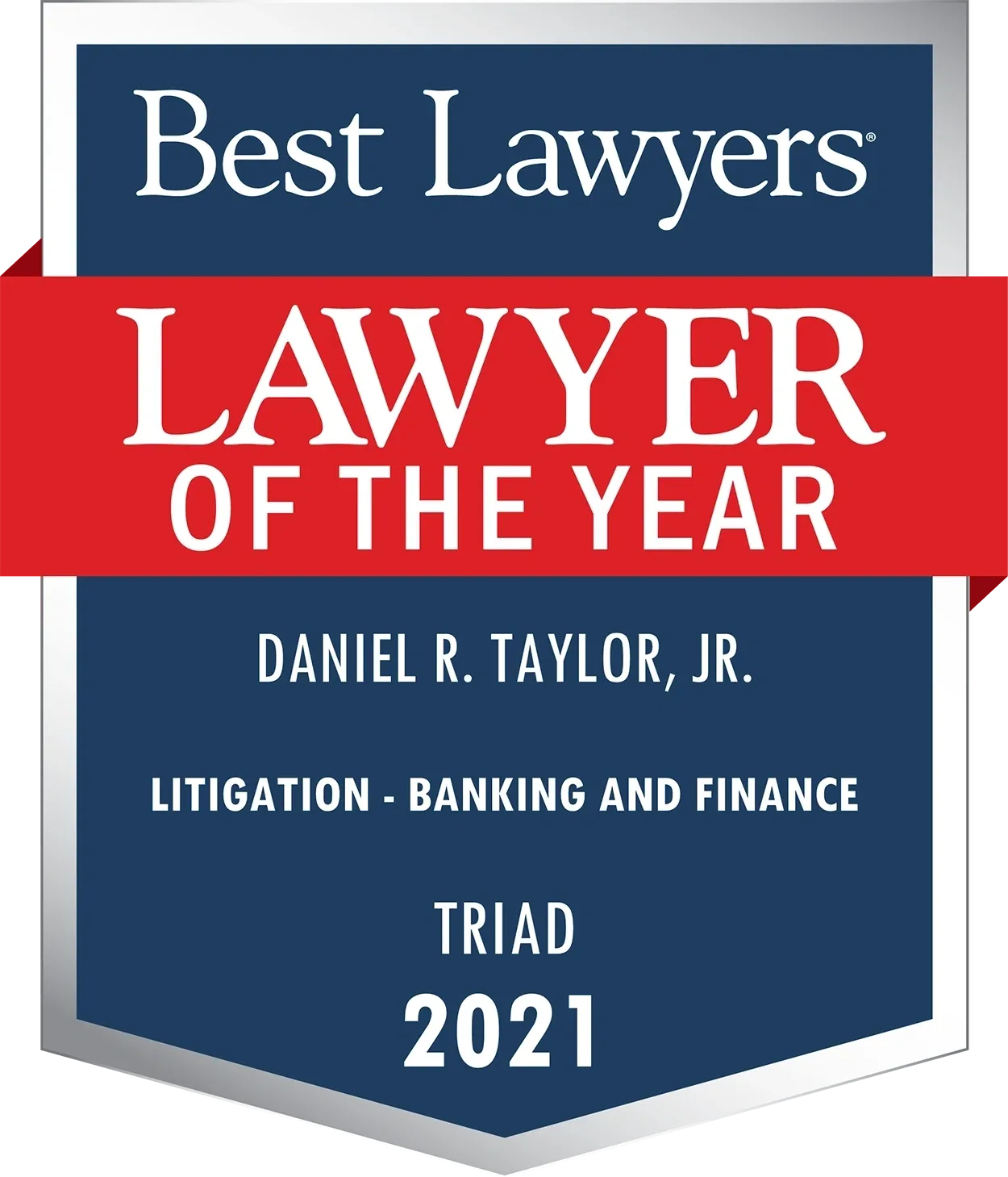 A red and blue banner that says " best lawyers lawyer of the year 2 0 2 1."